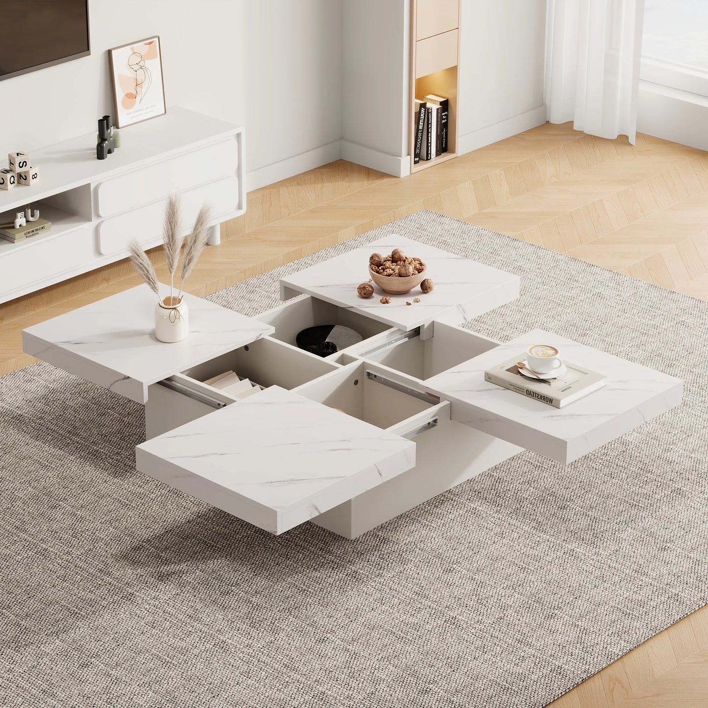 Table basse effet marbre
