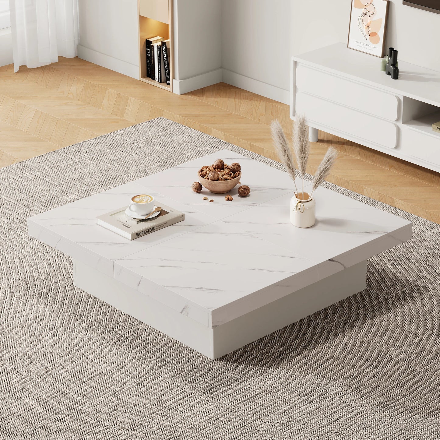 Table basse effet marbre