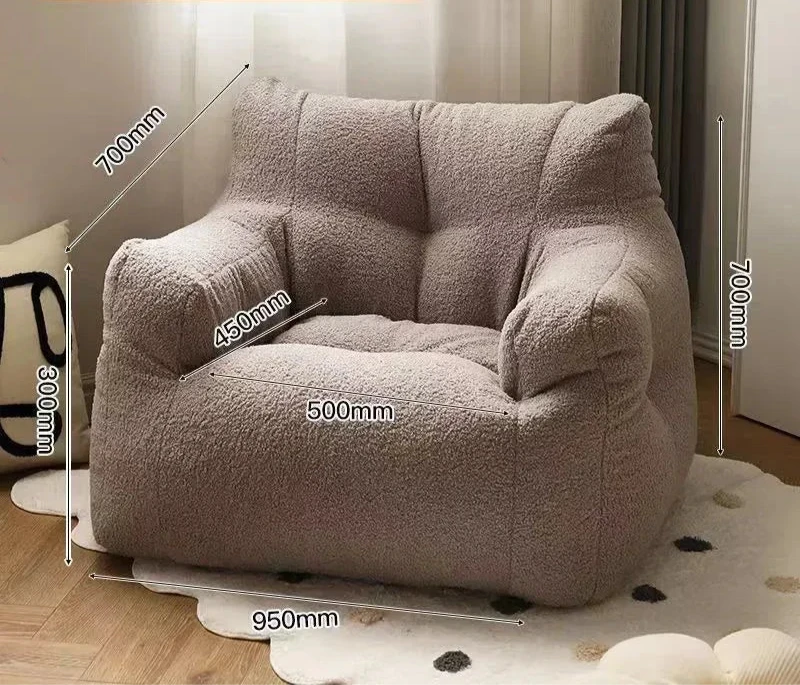 Fauteuil Marina minimaliste en tissu peluche