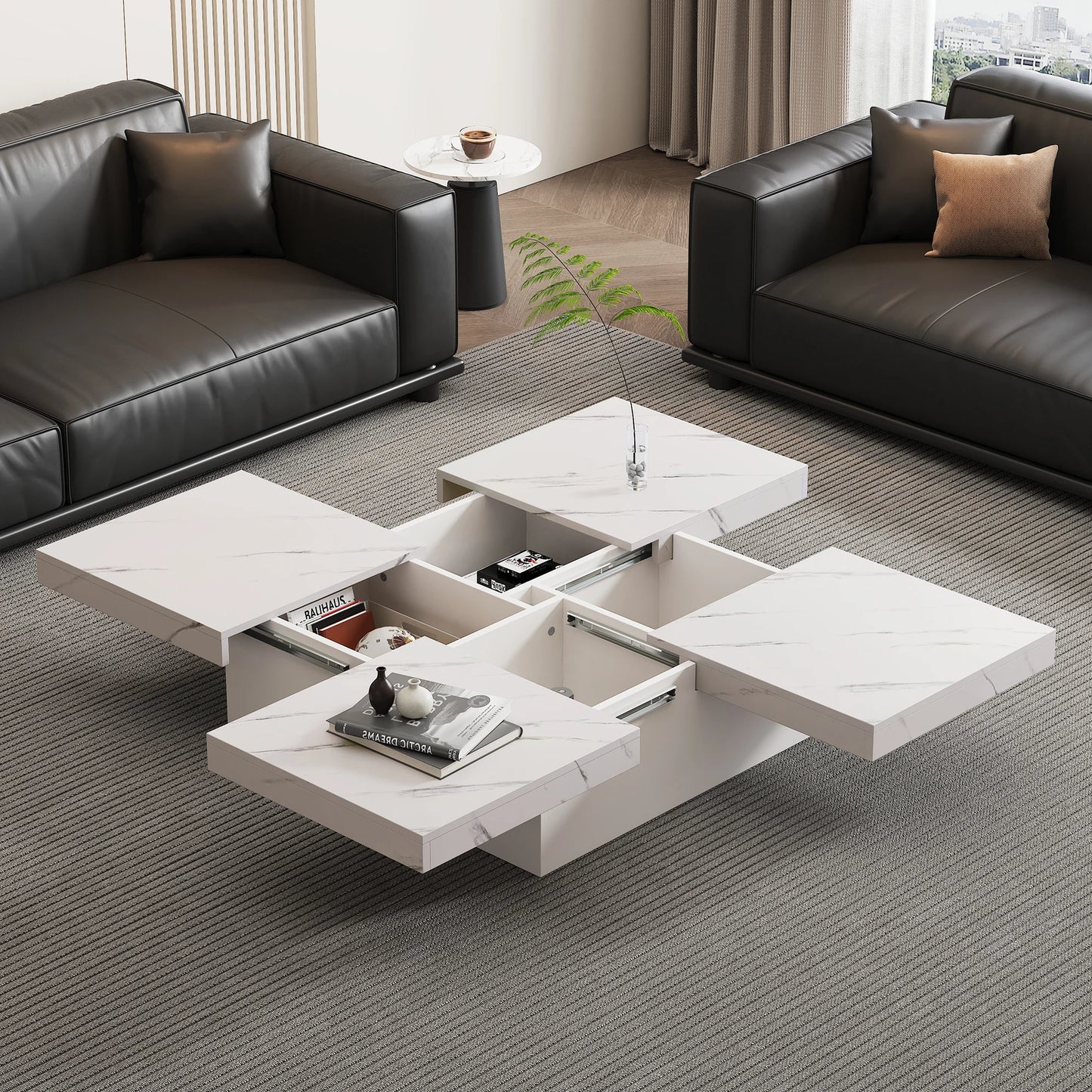 Table basse effet marbre